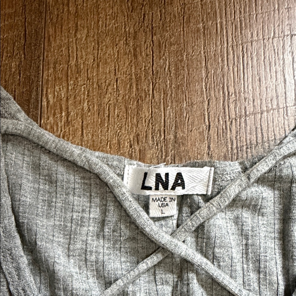 LNA Heather Gray Ribbed Top - Picture 2 of 6